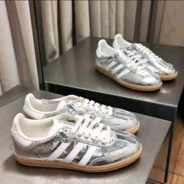 Adidas Samba OG Silver Metallic Cracked Leather