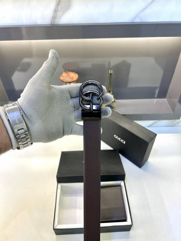 Gucci Brown Wallet & belt Combo Fa 399