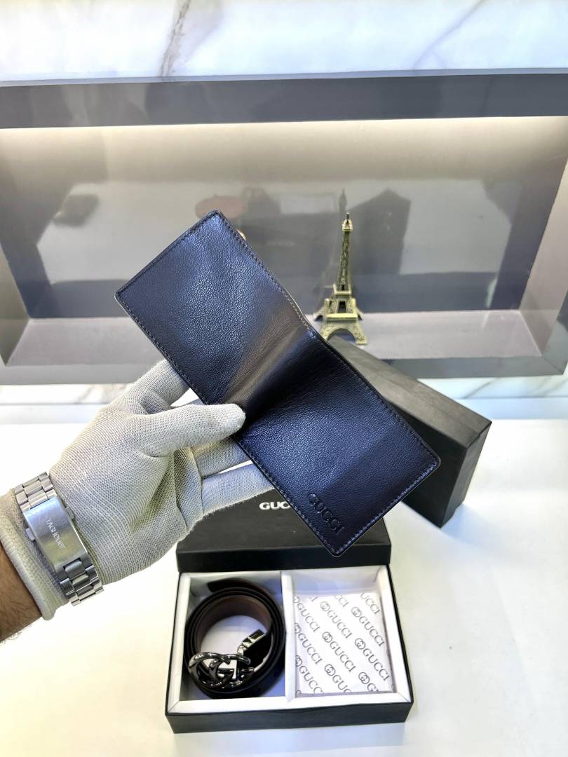 Gucci Brown Wallet & belt Combo Fa 399