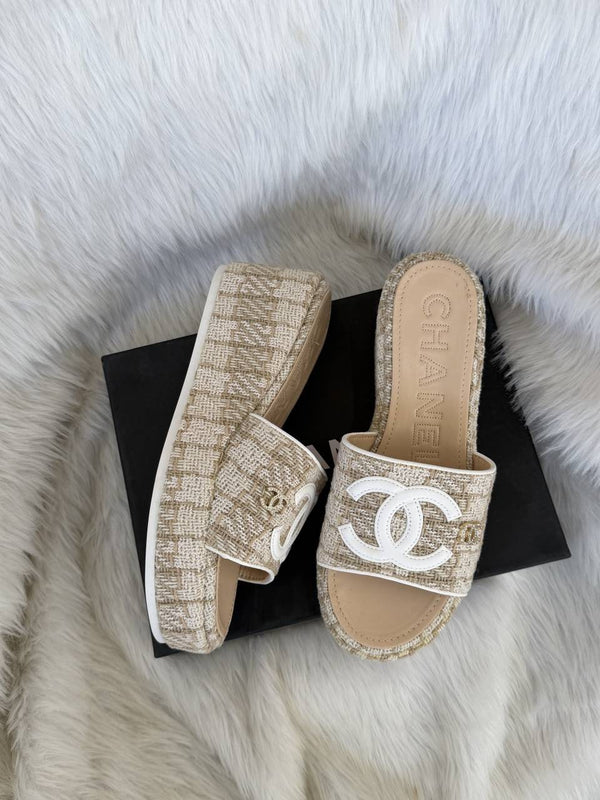 Chanel_Platform_Slides_Gold_For_Women_With_Original_Box_And_Carry_Bag