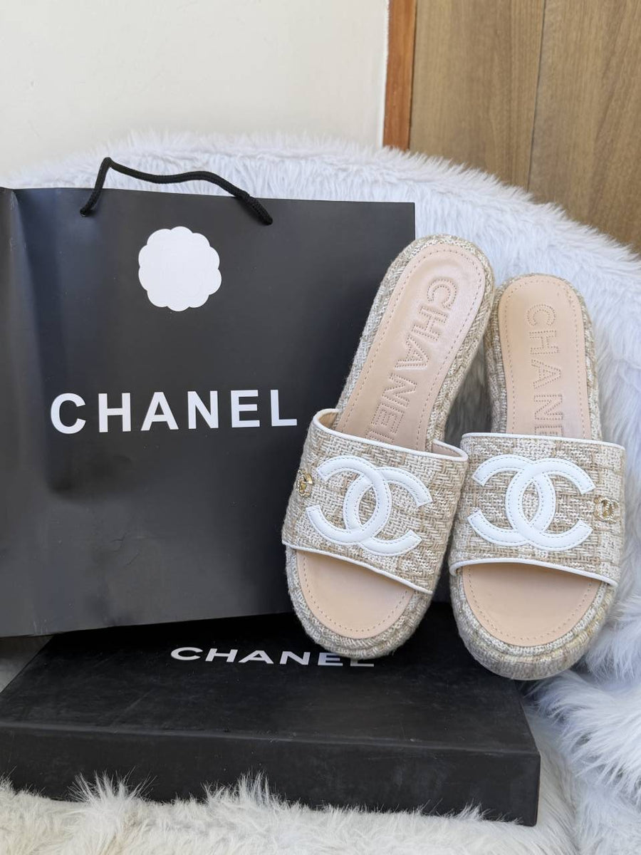 Chanel_Platform_Slides_Gold_For_Women_With_Original_Box_And_Carry_Bag