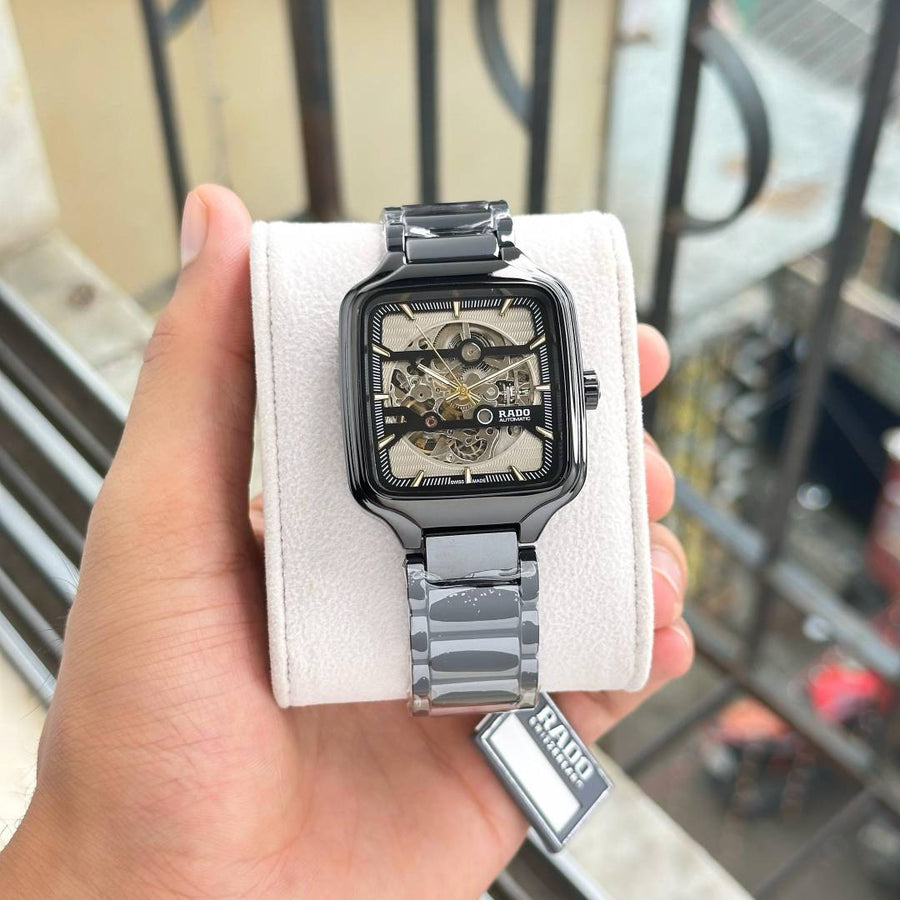 Rado True Square Automatic Ceramic Black-Gold
