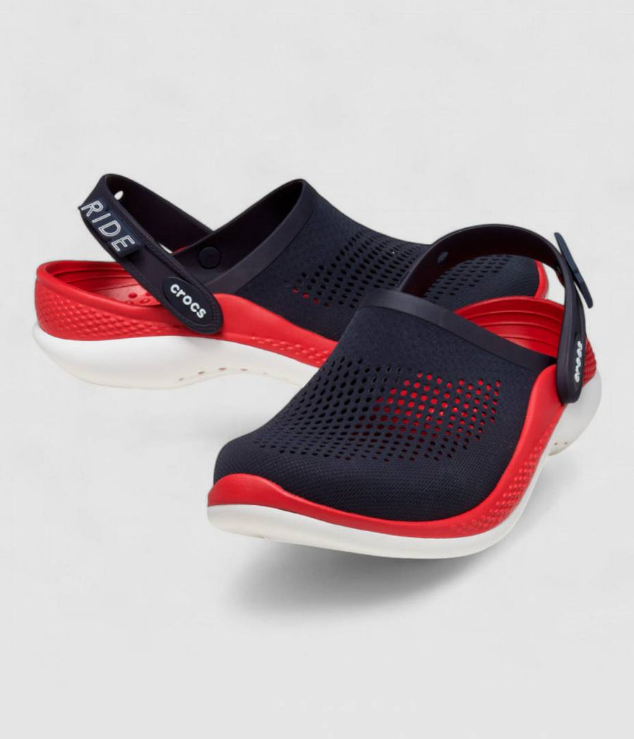 Crocs Lite Ride 360 Navy Red Carry Bag Og box
