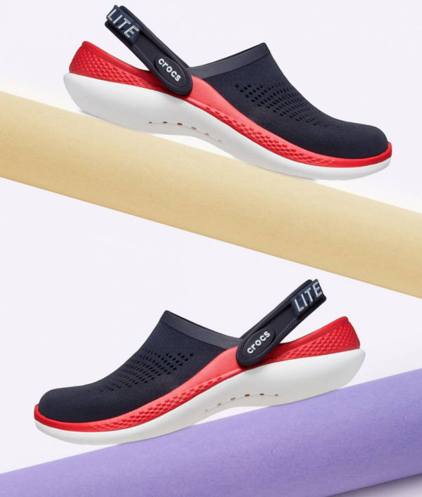 Crocs Lite Ride 360 Navy Red Carry Bag Og box