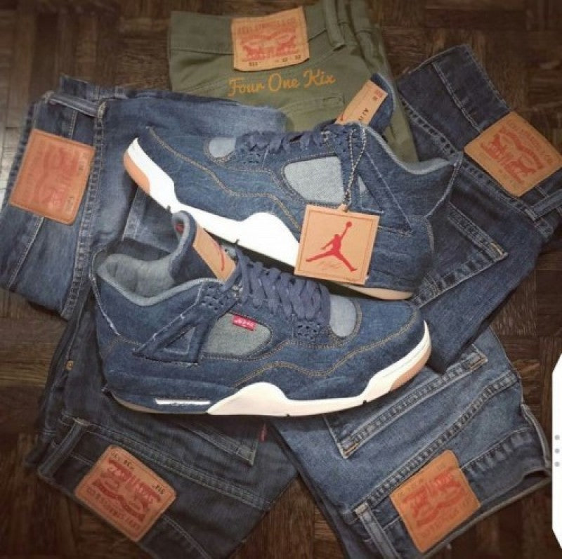 Nike air jordan 4 denim blue semi ua 201