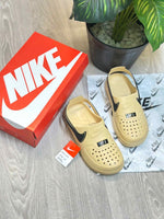 Nike Airforce 1 Swoosh Beige Clogs