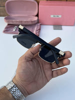 Miu miu 110 matt black gold
