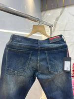 Prada Green Shade Boot Cut Premium Imported Stretchable Lycra Fabric Denim with Patch Logo 3761