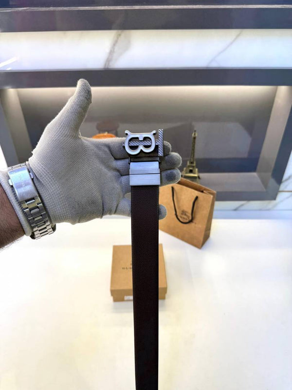 Burberry Reversible Grey Black Belt Fa 483