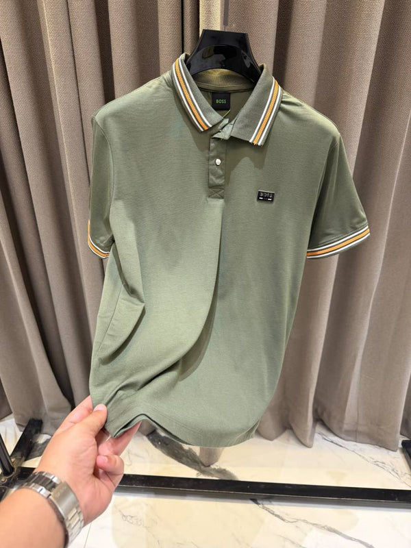 Boss Chest Logo Polo T-shirt Olive