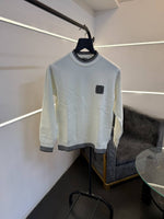 Loewe imported knitted sweatshirt with brand logo on chest white