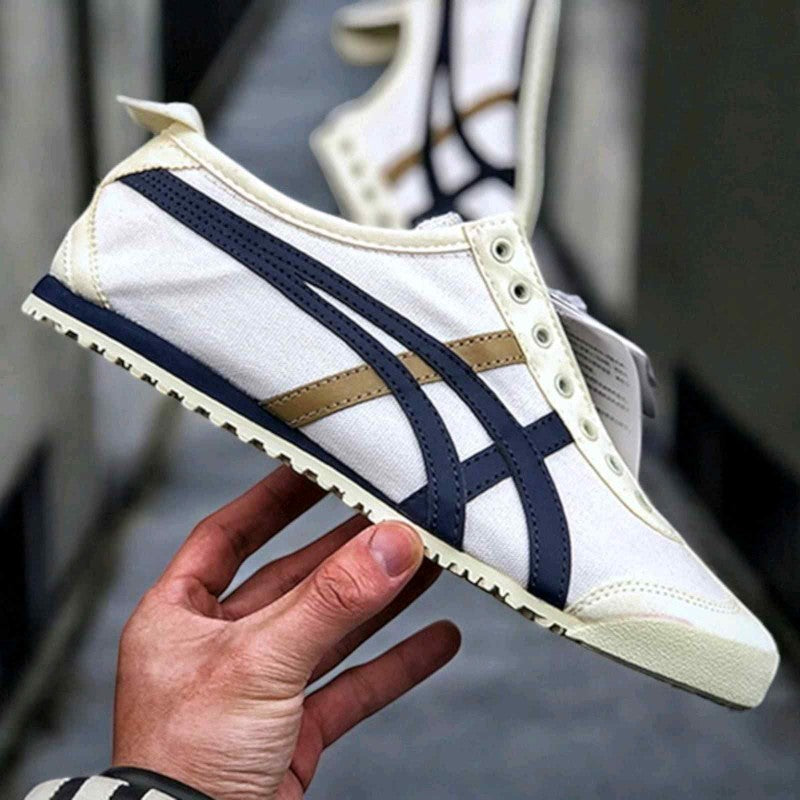 Onitsuka Tiger Mexico 66 Slip On Beige Navy Blue 3026