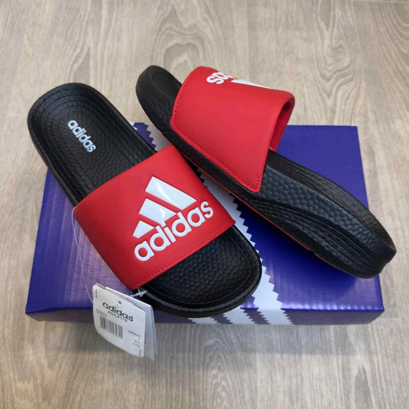 Adidas Hyper Boost Premium Red Black White Slides SE12