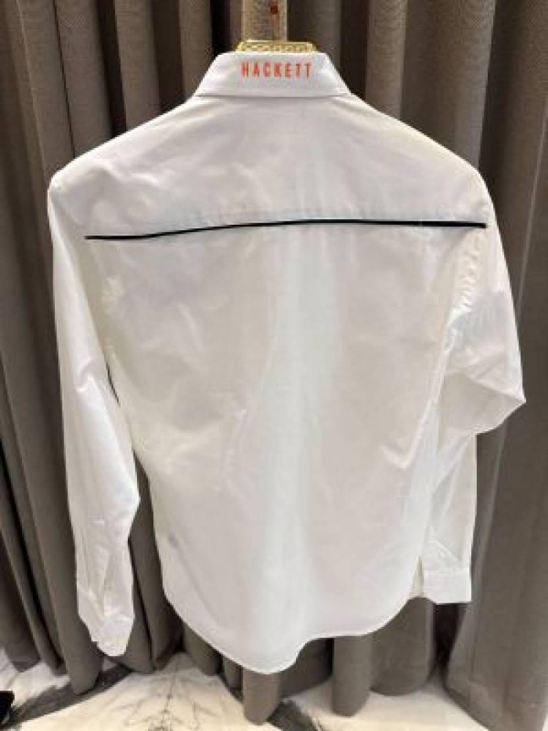 Hackett Aston Martin Chest Logo Full Sleeves Shirt White