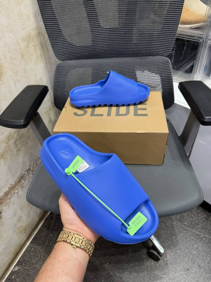 Adidas Yeezy Slide Azure Blue UA Quality With Tag Butter Papar Og Box.