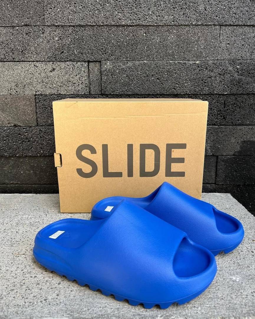 Adidas Yeezy Slide Azure Blue UA Quality With Tag Butter Papar Og Box.