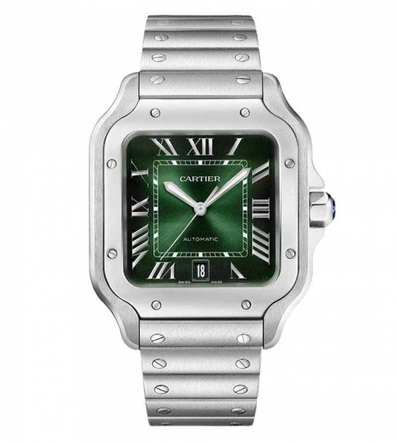 Cartier Santos Automatic silver green