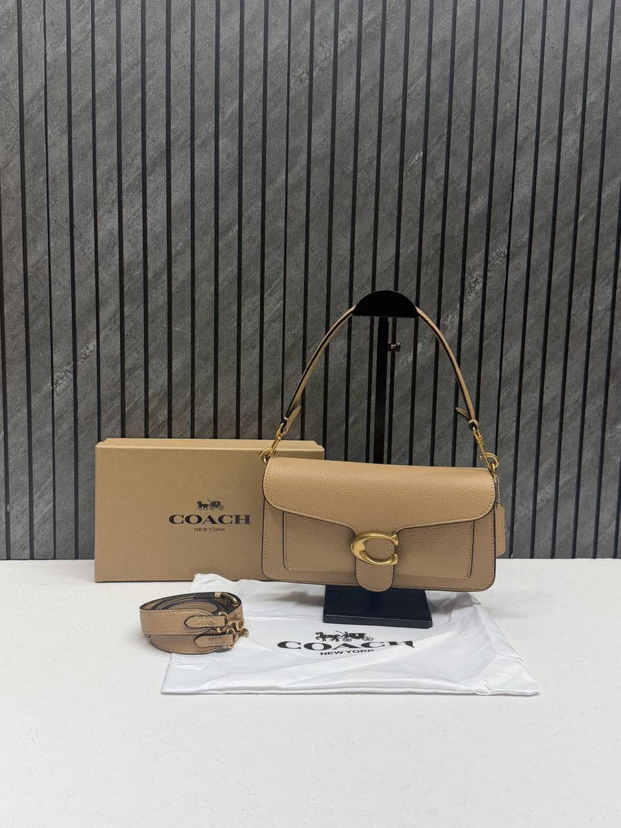 Coach Tabby 26 Beige Shoulder Crossbody Bag With Original Box 2 Belt (Short Long)