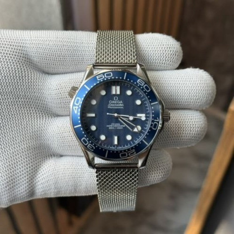Omega seamaster james bond 60th anniversary 42mm stainless steel blue dot dial watch