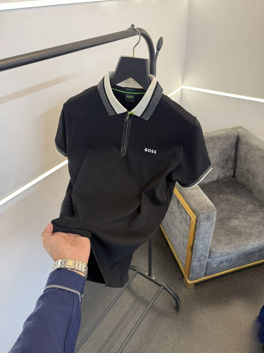 Hugo bos imported polo tshirt black