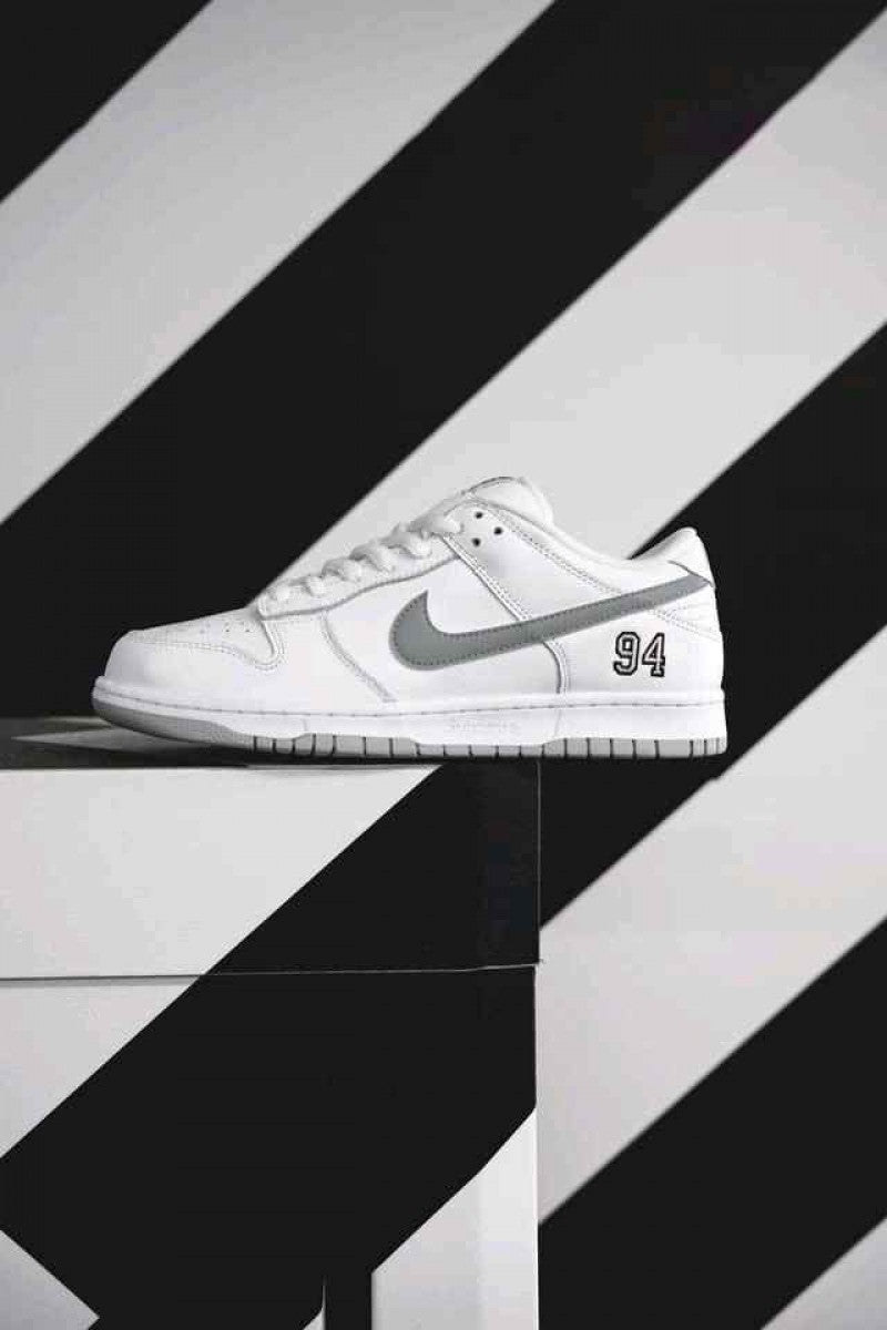Supreme x Nikkeee SB Dunk Low White Grey 2178