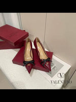Valentino_Pump_Heel_Elegant_Womens_Wine_Patent_Leather_With_Black_Knot_With_OG_Box_&_Carry_Bag_933-V9_Wine