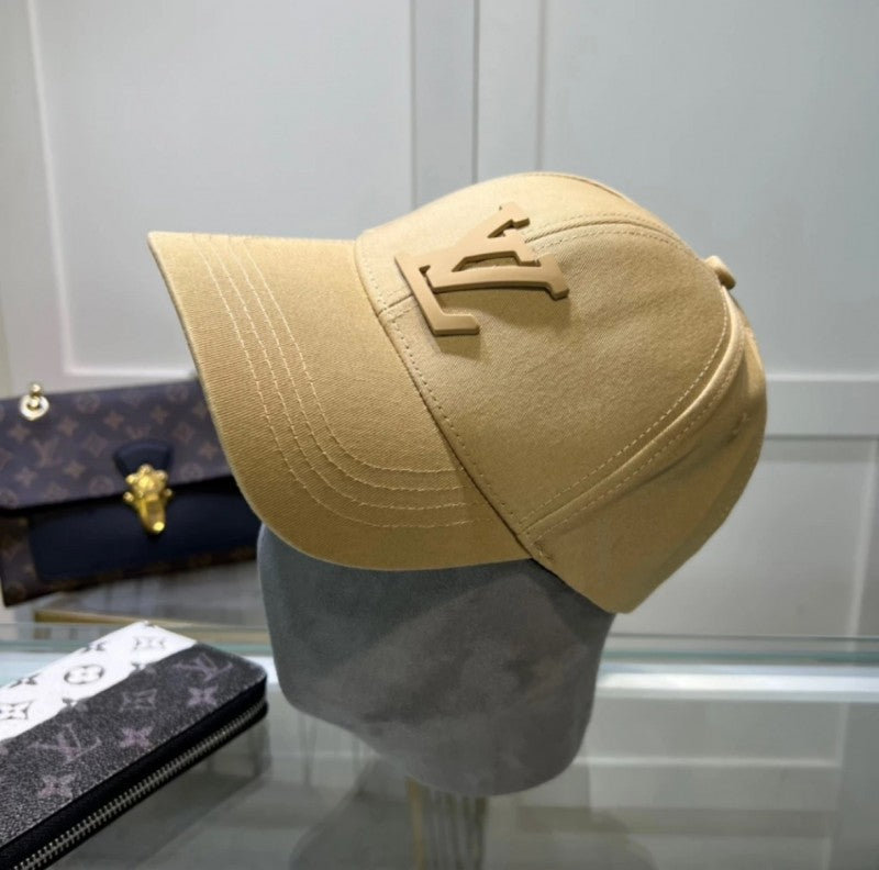 Louis Vuitton_Front_Logo_Embossed_Premium_Unisex_Cap_(With_Safety_Box)_(Beige)