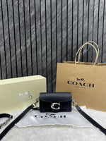 Coach Tabby 12 Mini Black Silver Crossbody With OriginalBox DustCover CarryBag