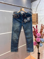 True Religio n Dark Shade Straight fit Premium Imported Stretchable Lycra Fabric Denim with Back Flap pocket Design 3624