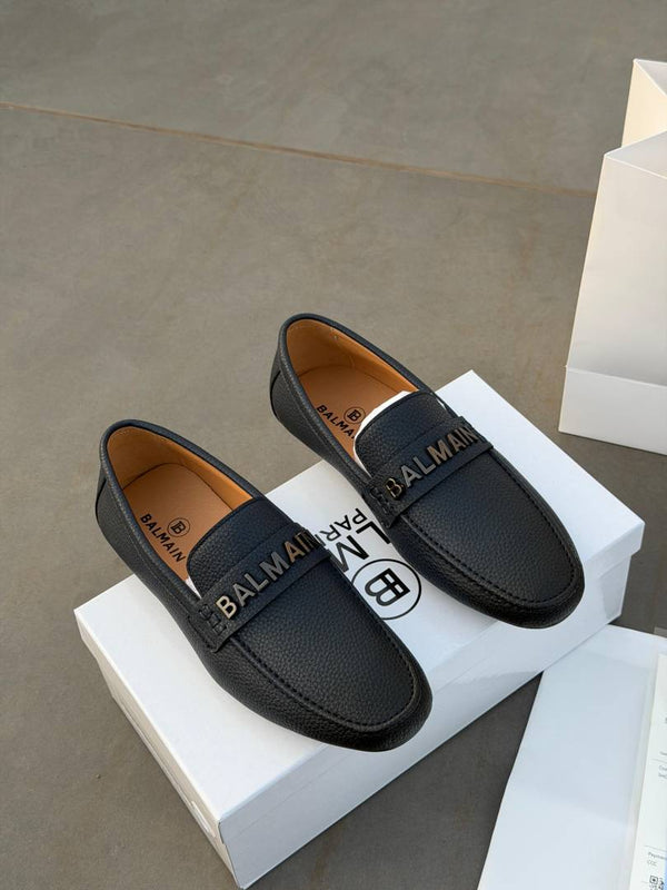 BALMAII N LEATHER LOAFERS Black