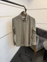 Lacoste dark beige pure linen fabric imported shirt