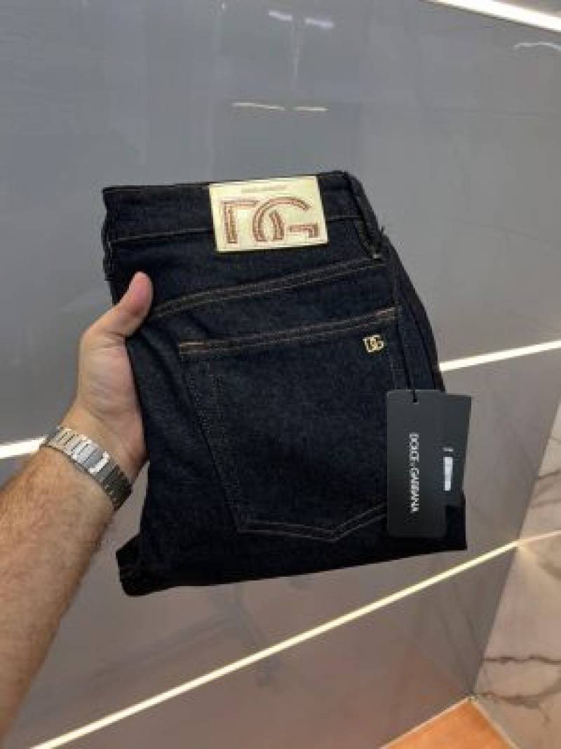 Dolce and gabban a raw wash premium imported stretchable lycra fabric straight fit denim with metal logo Sale Offer 3485