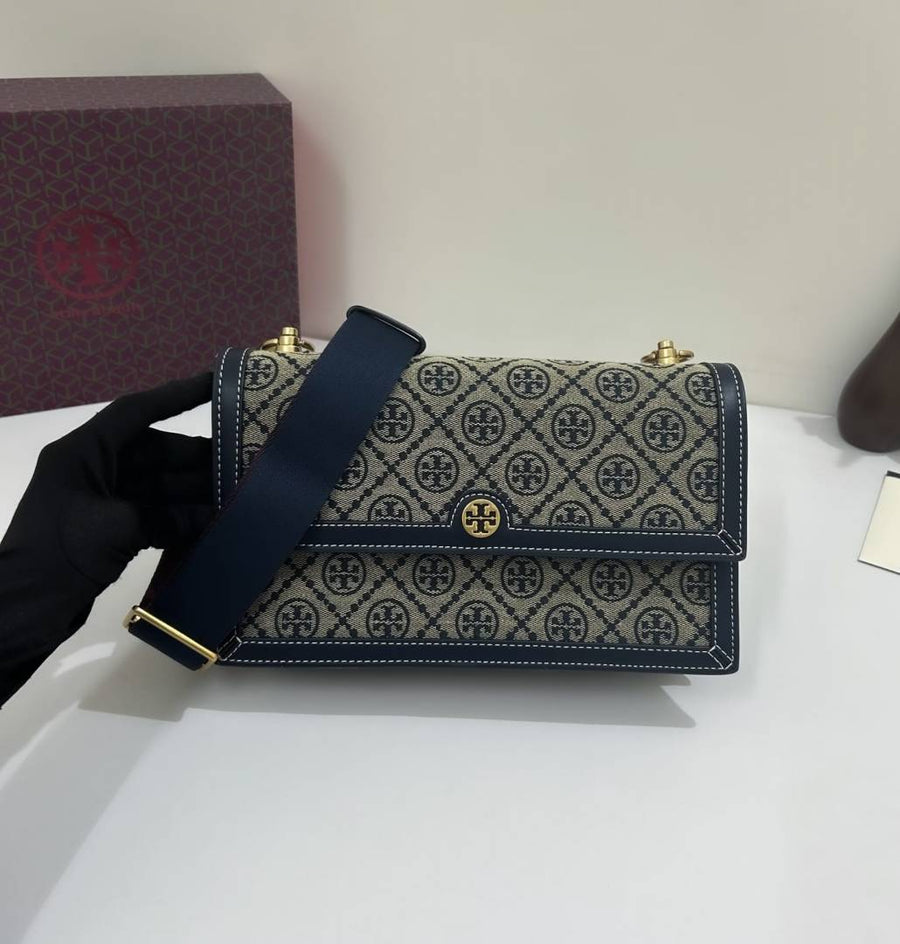 Tori Burch_T_Monogram_Jacquard_Highend_ShoulderBag_With_OriginalPacking