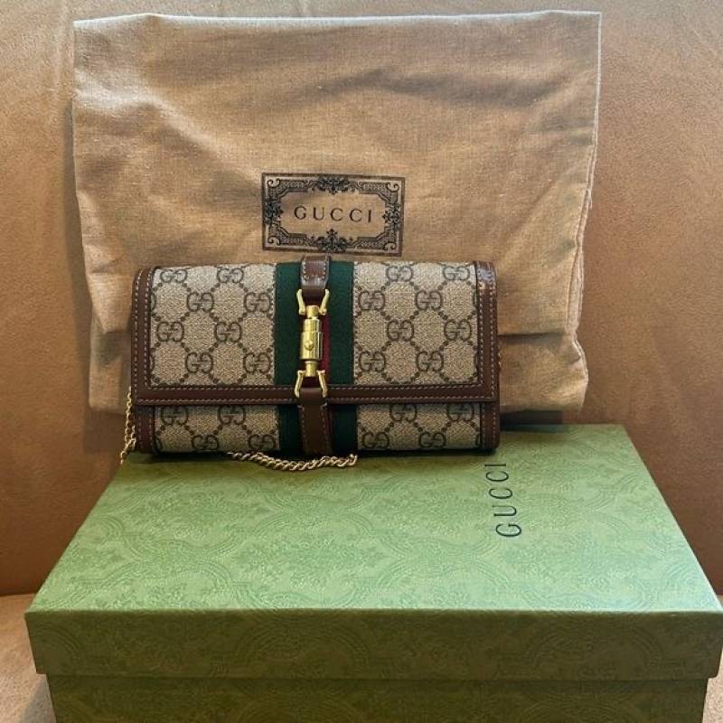 Gucci 76 Jackie ChainWallet Clutch With OriginalBox DustCover