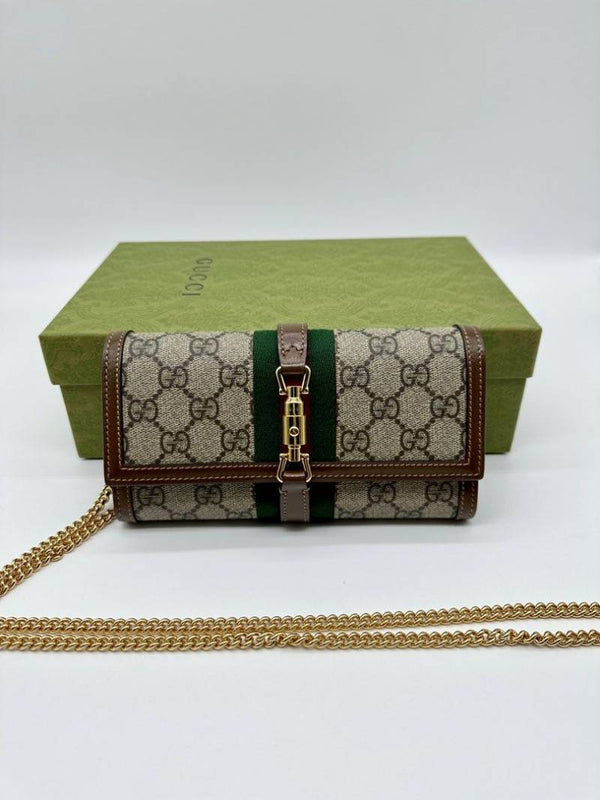Gucci 76 Jackie ChainWallet Clutch With OriginalBox DustCover