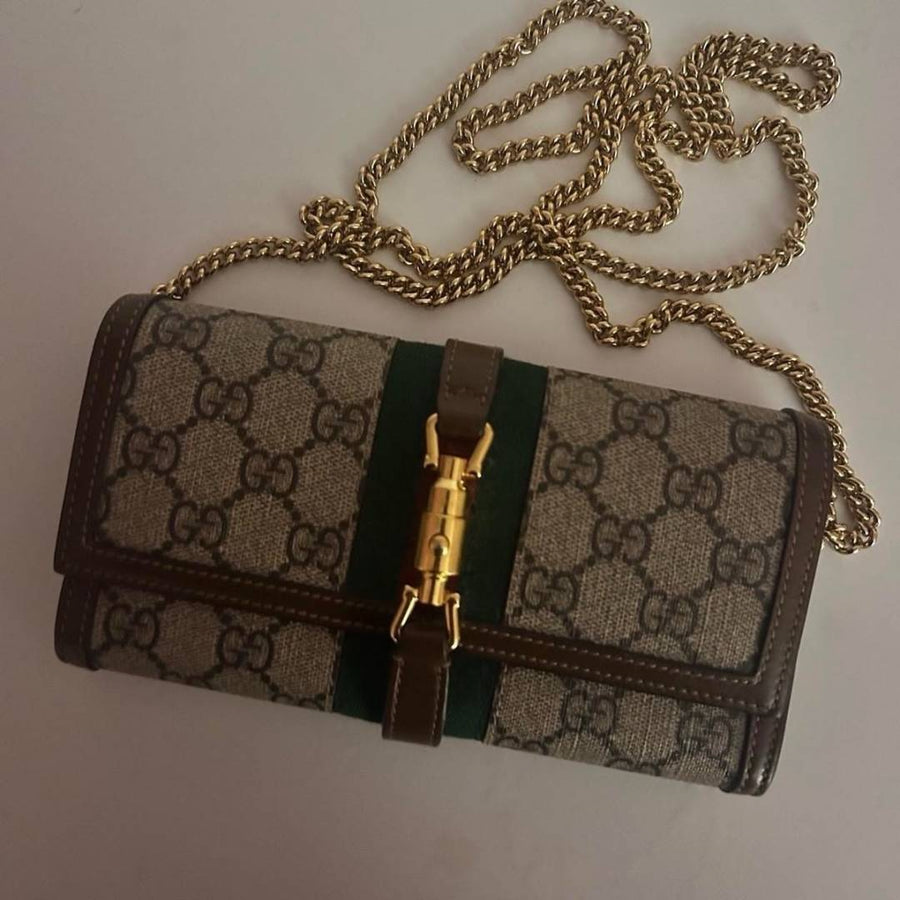 Gucci 76 Jackie ChainWallet Clutch With OriginalBox DustCover