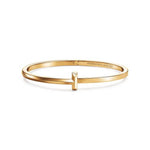 Tiffany & Cco Gold Narrow Hinged Bracelet With Original Dustcover