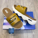 Skechers Massage Fit Footbed Tan Cream Slides