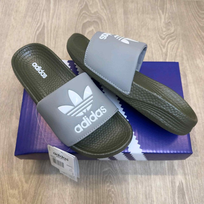 Adidas Hyper Boost Premium Grey Olive Slides SE12