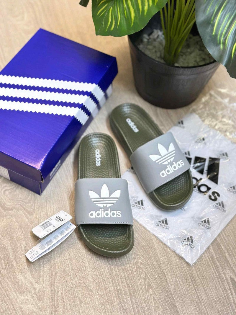 Adidas Hyper Boost Premium Grey Olive Slides SE12
