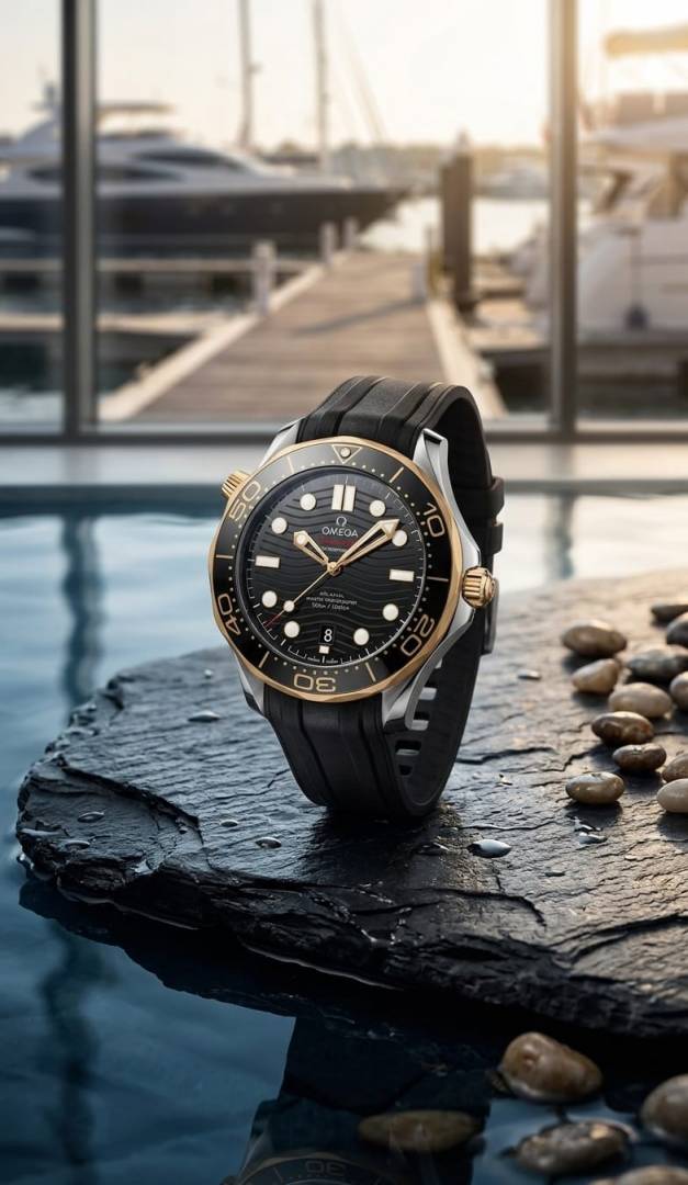 Omega Seamaster Diver 300M Automatic Black Gold Blackg