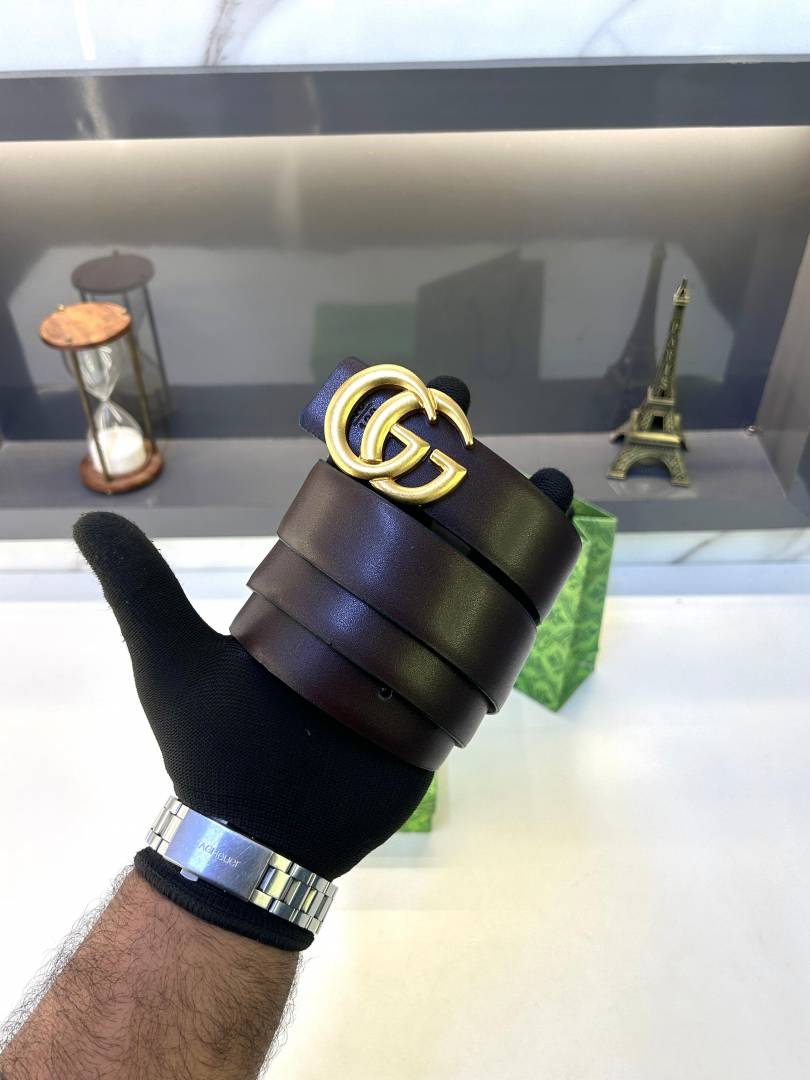 Gucci Gold Brown Belt Fa 750