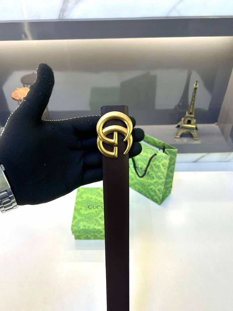 Gucci Gold Brown Belt Fa 750