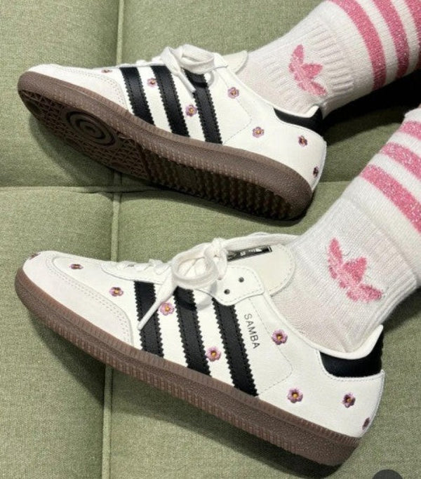 Adidas originals samba og w flower embroidered samba white floral women s