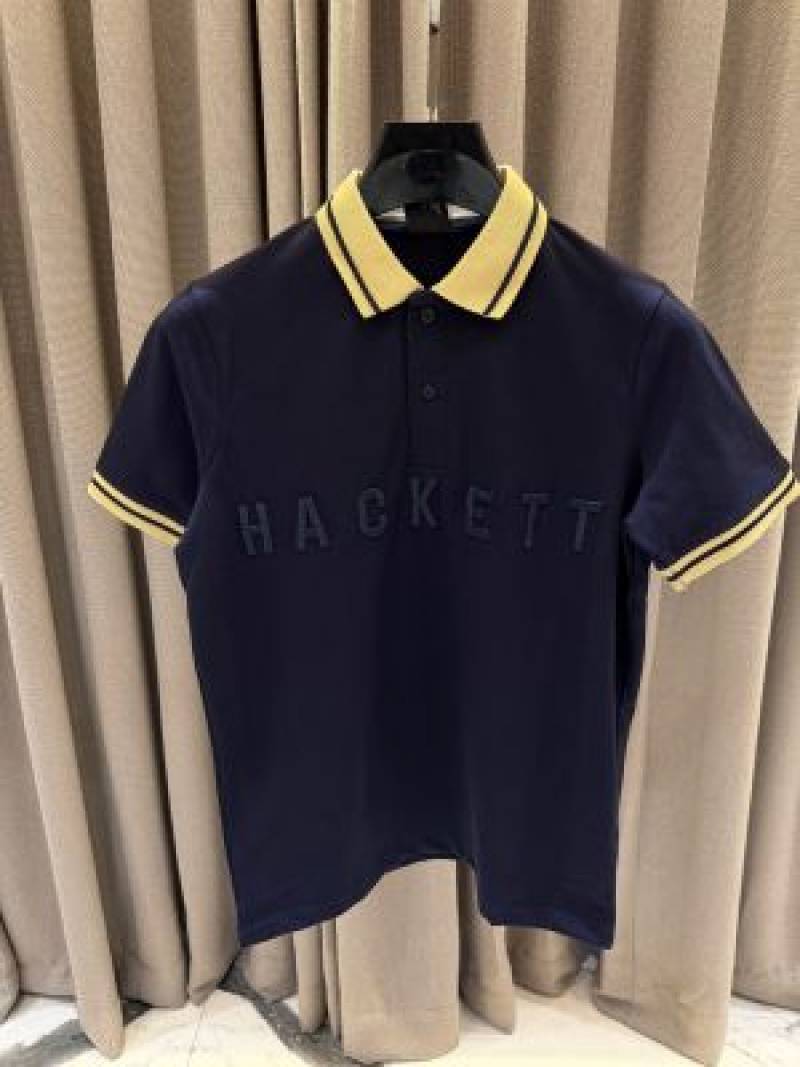 Hackett Middle Brand Print Polo T-shirt Navy