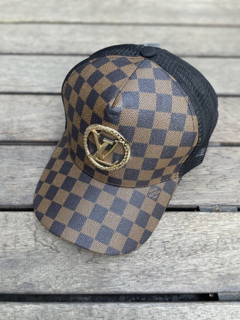 Louis Vuitton_Checkered_Brown_Logo_Premium_Unisex_Cap_(With_Safety_Box)_921