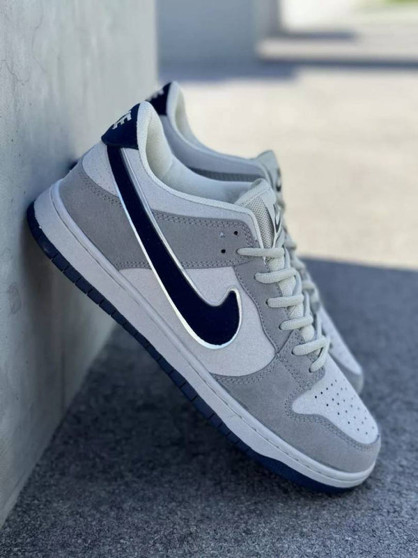 Nike Sb Dunk White Grey With Blue Tick