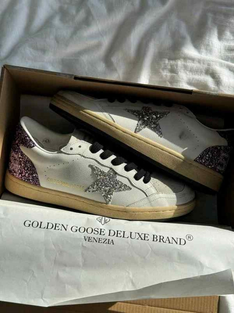 Golden Goose Ball Star White Purple Silver