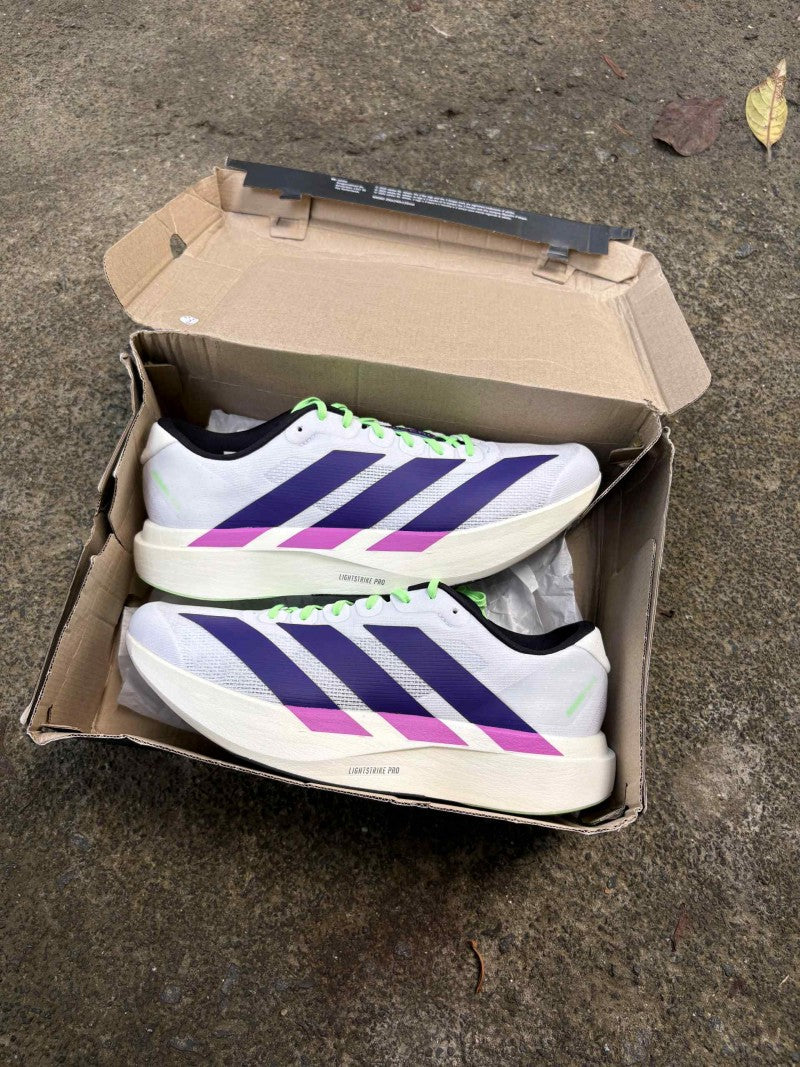 Adidas AdiZero Evo SL White Purple Lime Burst
