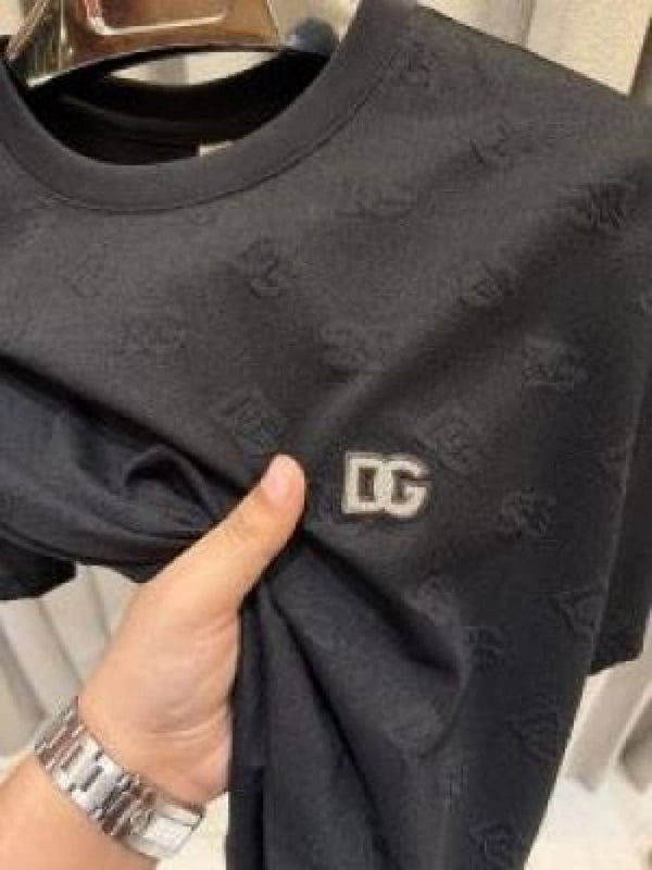 Dolce Gabana White Imported Embossed Monogram Tshirt Black